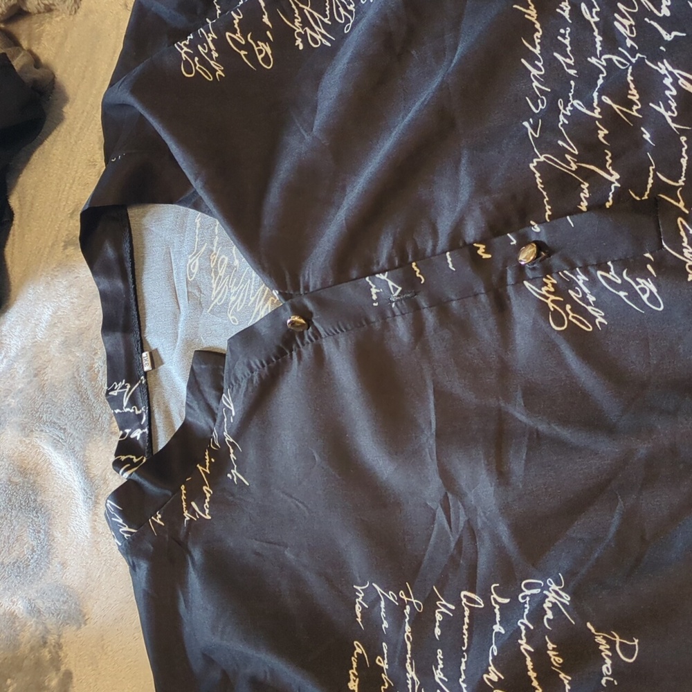 Black Shirt with Script Print